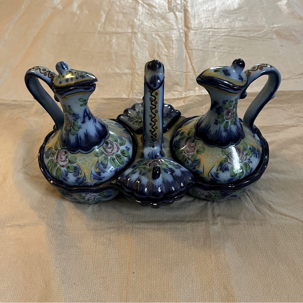 Oil And Vinegar Vintage Portugal Alcobaca Earthenware, Tablewear